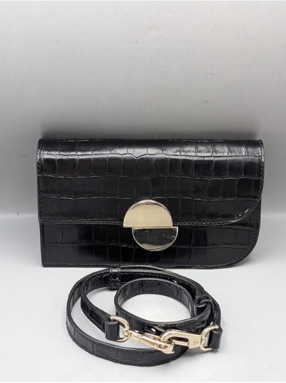 Authentic Jason Wu convertible crossbody to clutch Black Crocodile Leather Bag